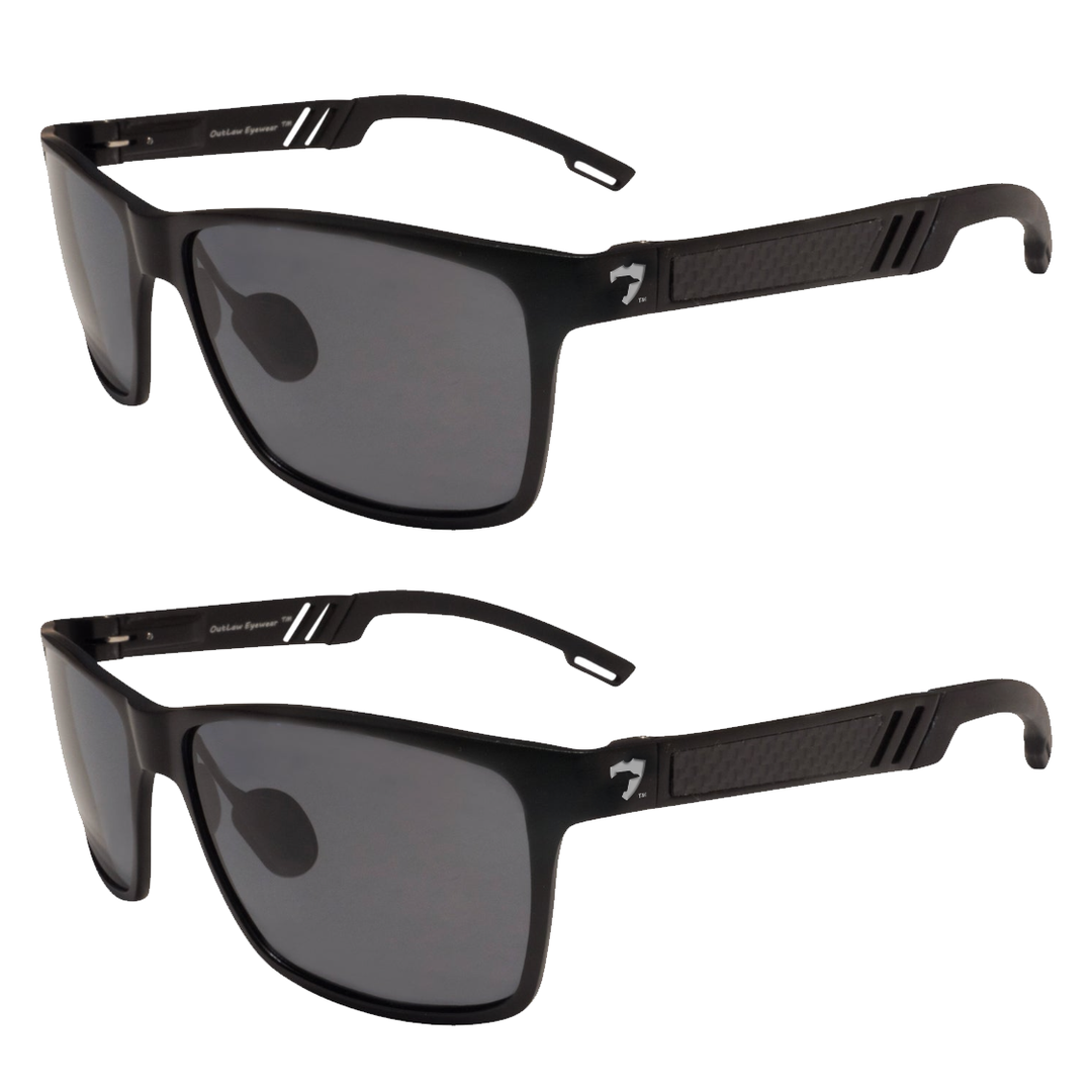 Wayfarer mg 2 Pack - Outlaw Eyewear Black Frame / Sunburst Mirror Polarized Lenses / Black Frame / Sunburst Mirror Polarized Lenses